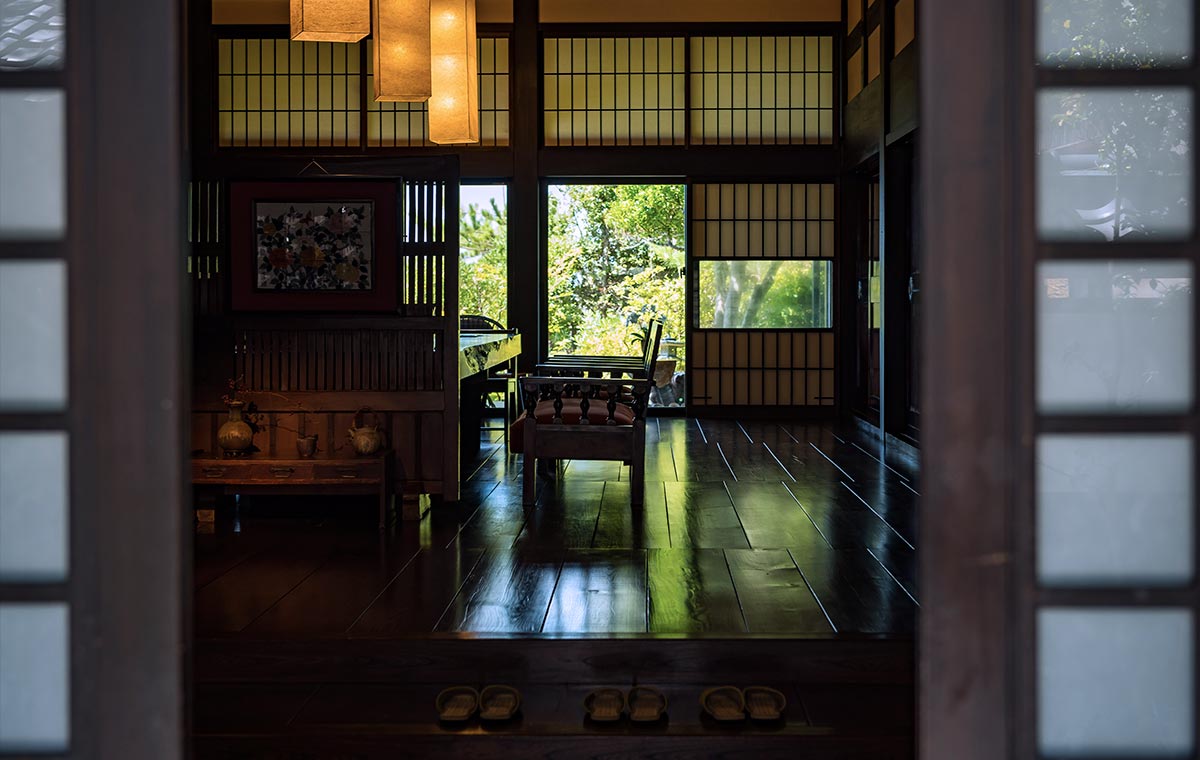 旅館のロビー